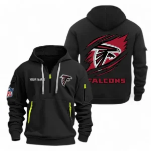 Atlanta Falcons NFL Hoodie Half Zipper NFL70011025906, Gift For Fan Atlanta Falcons - Black