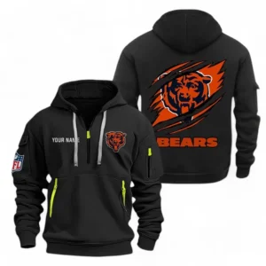 Chicago Bears NFL Hoodie Half Zipper NFL70011025908, Gift For Fan Chicago Bears - Black
