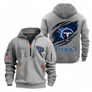 Tennessee Titans NFL Hoodie Half Zipper NFL70011025909, Gift For Fan Tennessee Titans - Gray