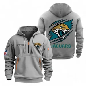 Jacksonville Jaguars NFL Hoodie Half Zipper NFL70011025910, Gift For Fan Jacksonville Jaguars - Gray