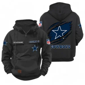 Dallas Cowboys NFL Tactical Quarter Zip Hoodie NFL72011525670, Gift For Fan Dallas Cowboys - Black