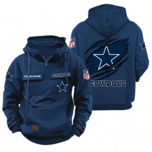 Dallas Cowboys NFL Tactical Quarter Zip Hoodie NFL72011525670, Gift For Fan Dallas Cowboys - Dark Blue