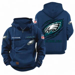 Philadelphia Eagles NFL Tactical Quarter Zip Hoodie NFL72011525672, Gift For Fan Philadelphia Eagles - Dark Blue