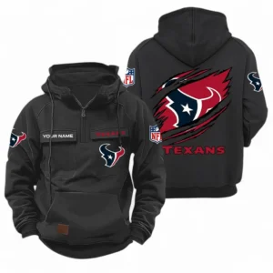 Houston Texans NFL Tactical Quarter Zip Hoodie NFL72011525673, Gift For Fan Houston Texans - Black