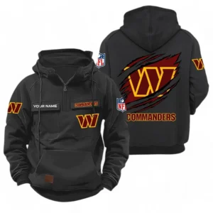 Washington Commanders NFL Tactical Quarter Zip Hoodie NFL72011525676, Gift For Fan Washington Commanders - Black