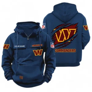 Washington Commanders NFL Tactical Quarter Zip Hoodie NFL72011525676, Gift For Fan Washington Commanders - Dark Blue