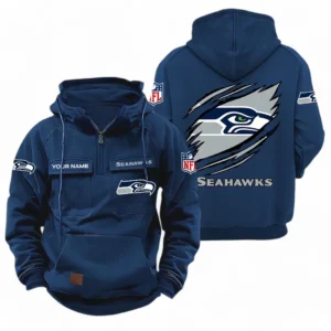 Seattle Seahawks NFL Tactical Quarter Zip Hoodie NFL72011525677, Gift For Fan Seattle Seahawks - Dark Blue