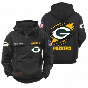 Green Bay Packers NFL Tactical Quarter Zip Hoodie NFL72011525678, Gift For Fan Green Bay Packers - Black