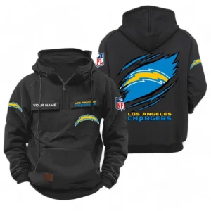 Los Angeles Chargers NFL Tactical Quarter Zip Hoodie NFL72011525679, Gift For Fan Los Angeles Chargers - Black