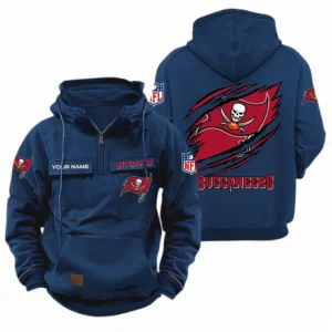 Tampa Bay Buccaneers NFL Tactical Quarter Zip Hoodie NFL72011525680, Gift For Fan Tampa Bay Buccaneers - Dark Blue
