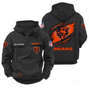 Chicago Bears NFL Tactical Quarter Zip Hoodie NFL72011525681, Gift For Fan Chicago Bears - Black