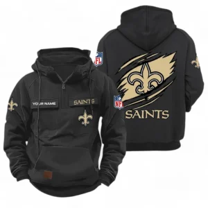 New Orleans Saints NFL Tactical Quarter Zip Hoodie NFL72011525683, Gift For Fan New Orleans Saints - Black