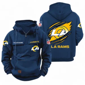 Los Angeles Rams NFL Tactical Quarter Zip Hoodie NFL72011525684, Gift For Fan Los Angeles Rams - Dark Blue