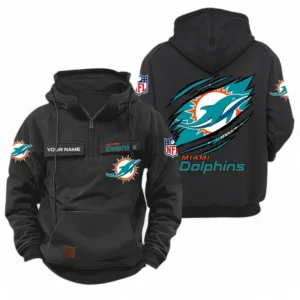 Miami Dolphins NFL Tactical Quarter Zip Hoodie NFL72011525685, Gift For Fan Miami Dolphins - Black