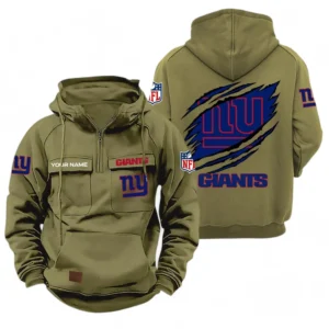 New York Giants NFL Tactical Quarter Zip Hoodie NFL72011525686, Gift For Fan New York Giants - Army Green