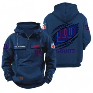 New York Giants NFL Tactical Quarter Zip Hoodie NFL72011525686, Gift For Fan New York Giants - Dark Blue