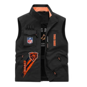 Chicago Bears NFL Outdoor Sleeveless Vest NFL75011525338, Gift For Fan Chicago Bears - Black
