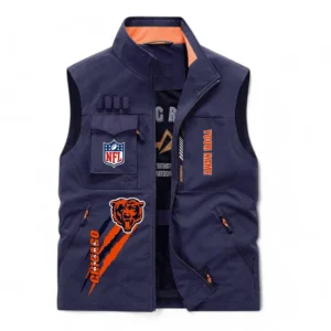 Chicago Bears NFL Outdoor Sleeveless Vest NFL75011525338, Gift For Fan Chicago Bears - Navy