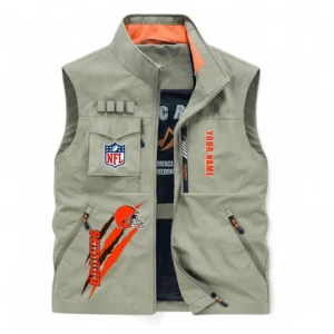 Cleveland Browns NFL Outdoor Sleeveless Vest NFL75011525340, Gift For Fan Cleveland Browns - Khaki