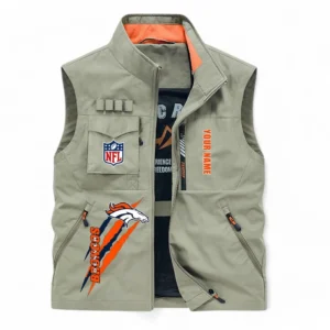 Denver Broncos NFL Outdoor Sleeveless Vest NFL75011525342, Gift For Fan Denver Broncos - Khaki