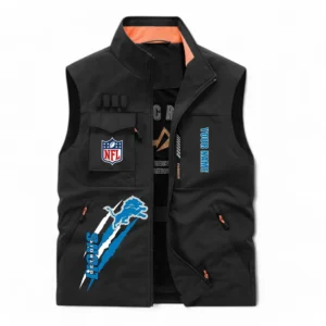 Detroit Lions NFL Outdoor Sleeveless Vest NFL75011525343, Gift For Fan Detroit Lions - Black