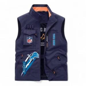 Detroit Lions NFL Outdoor Sleeveless Vest NFL75011525343, Gift For Fan Detroit Lions - Navy
