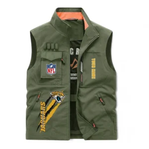 Jacksonville Jaguars NFL Outdoor Sleeveless Vest NFL75011525347, Gift For Fan Jacksonville Jaguars - Army Green