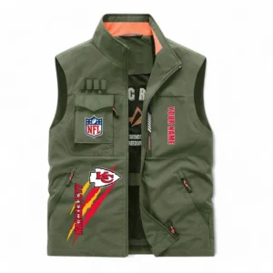 Kansas City Chiefs NFL Outdoor Sleeveless Vest NFL75011525348, Gift For Fan Kansas City Chiefs - Army Green
