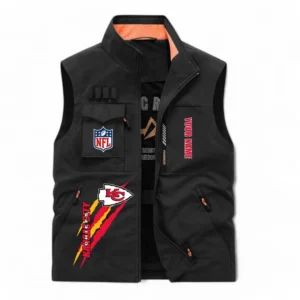 Kansas City Chiefs NFL Outdoor Sleeveless Vest NFL75011525348, Gift For Fan Kansas City Chiefs - Black