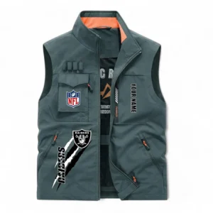 Las Vegas Raiders NFL Outdoor Sleeveless Vest NFL75011525349, Gift For Fan Las Vegas Raiders - Bean Green