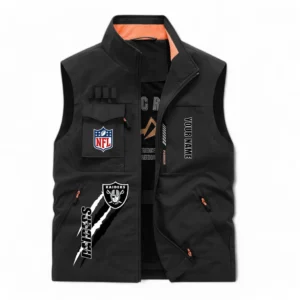 Las Vegas Raiders NFL Outdoor Sleeveless Vest NFL75011525349, Gift For Fan Las Vegas Raiders - Black