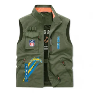 Los Angeles Chargers NFL Outdoor Sleeveless Vest NFL75011525350, Gift For Fan Los Angeles Chargers - Army Green