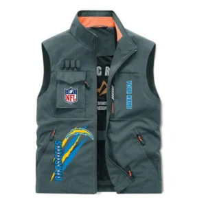 Los Angeles Chargers NFL Outdoor Sleeveless Vest NFL75011525350, Gift For Fan Los Angeles Chargers - Bean Green