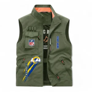 Los Angeles Rams NFL Outdoor Sleeveless Vest NFL75011525351, Gift For Fan Los Angeles Rams - Army Green
