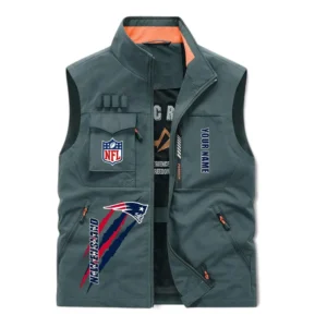 New England Patriots NFL Outdoor Sleeveless Vest NFL75011525354, Gift For Fan New England Patriots - Bean Green