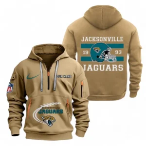 Jacksonville Jaguars NFL Hoodie Half Zipper NFL78011625251, Gift For Fan Jacksonville Jaguars - Khaki