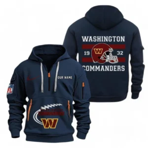 Washington Commanders NFL Hoodie Half Zipper NFL78011625253, Gift For Fan Washington Commanders - Navy