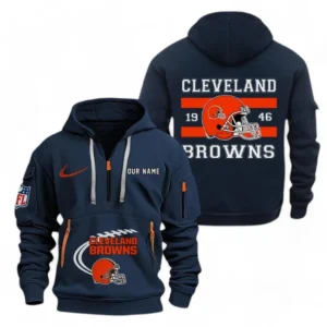 Cleveland Browns NFL Hoodie Half Zipper NFL78011625254, Gift For Fan Cleveland Browns - Navy