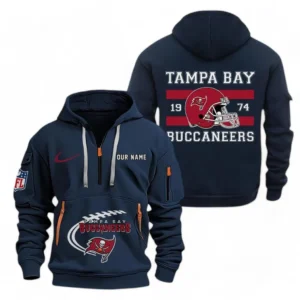 Tampa Bay Buccaneers NFL Hoodie Half Zipper NFL78011625255, Gift For Fan Tampa Bay Buccaneers - Navy