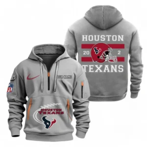 Houston Texans NFL Hoodie Half Zipper NFL78011625257, Gift For Fan Houston Texans - Gray