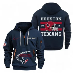 Houston Texans NFL Hoodie Half Zipper NFL78011625257, Gift For Fan Houston Texans - Navy