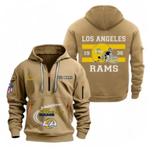 Los Angeles Rams NFL Hoodie Half Zipper NFL78011625258, Gift For Fan Los Angeles Rams - Khaki