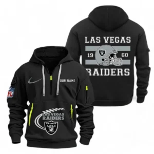 Las Vegas Raiders NFL Hoodie Half Zipper NFL78011625271, Gift For Fan Las Vegas Raiders - Black