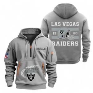 Las Vegas Raiders NFL Hoodie Half Zipper NFL78011625271, Gift For Fan Las Vegas Raiders - Gray