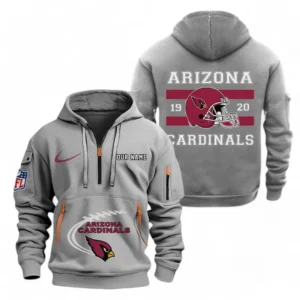 Arizona Cardinals NFL Hoodie Half Zipper NFL78011625272, Gift For Fan Arizona Cardinals - Gray