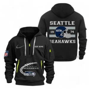 Seattle Seahawks NFL Hoodie Half Zipper NFL78011625273, Gift For Fan Seattle Seahawks - Black