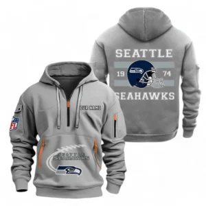 Seattle Seahawks NFL Hoodie Half Zipper NFL78011625273, Gift For Fan Seattle Seahawks - Gray