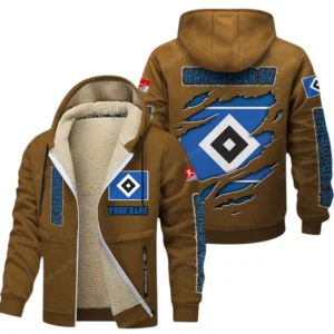 Hamburger SV Bundesliga Lamb Fleece Thick Coat SPO017031, Gift For Fan Hamburger SV - Brown