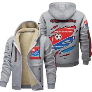 SpVgg Unterhaching Bundesliga Lamb Fleece Thick Coat SPO017046, Gift For Fan SpVgg Unterhaching - Light Gray