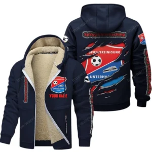 SpVgg Unterhaching Bundesliga Lamb Fleece Thick Coat SPO017046, Gift For Fan SpVgg Unterhaching - Navy